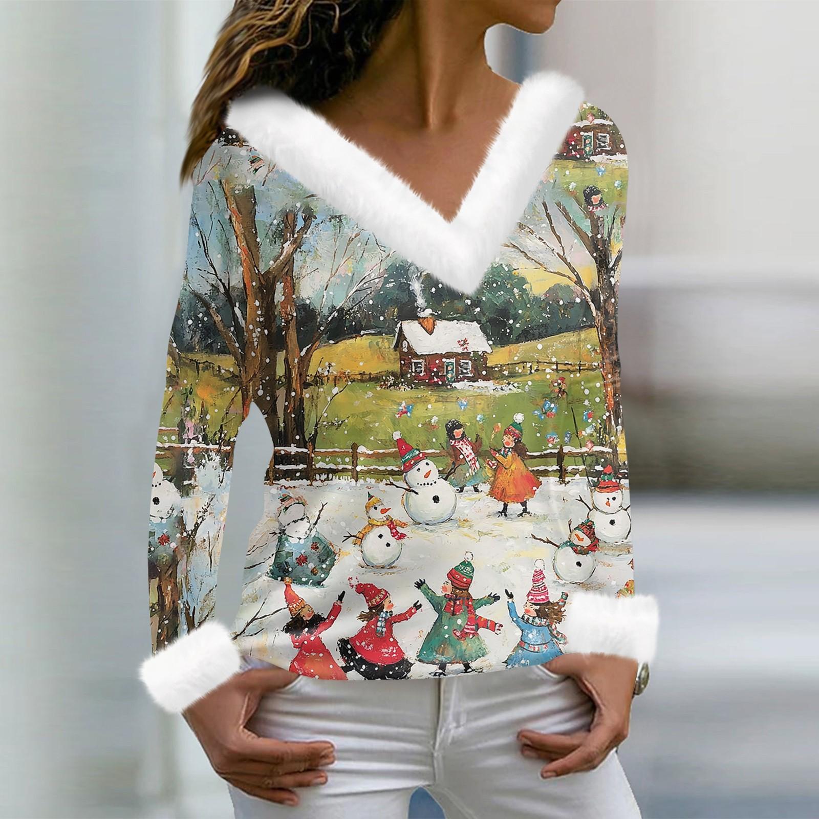 Женская футболка с рождественским принтом — фото 10