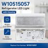 Refrigerator Compartment Lighting Replacement W10515057 with Housing, LED Assembly for Interior Service with Connector Socket and Side Mount Design