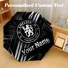8 Rib Auto Folding Umbrella Chelsea FC Print Custom Name Text Portable Rain Gear