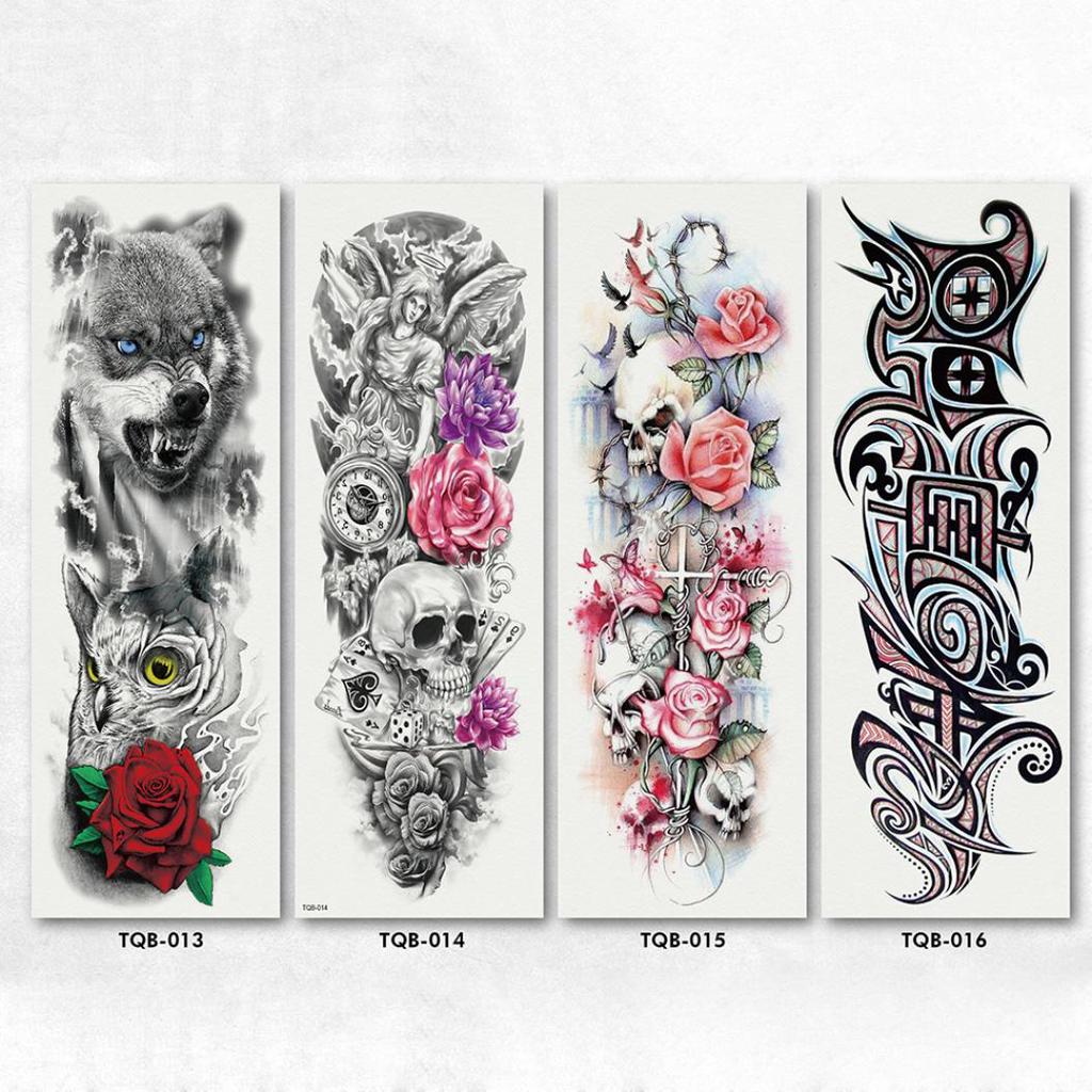 Colorful Temporary Body Art Flower Ghost Animal Water Transfer Sticker Tattoo