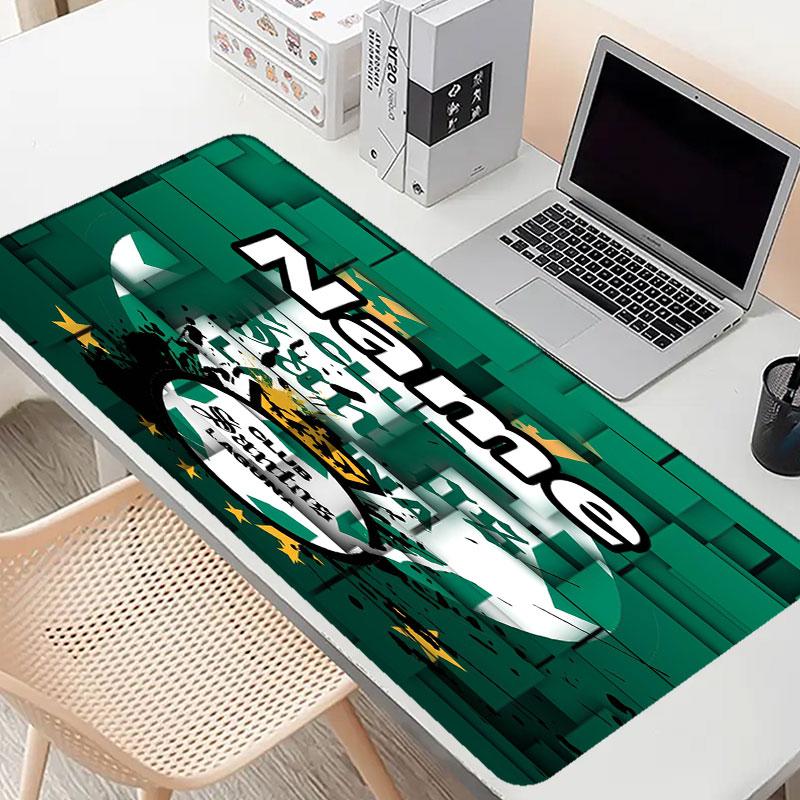 Custom Name Personalized Club Santos Laguna Pattern Mousepad, Laptop PC Desk Mat, Decorative Desk Mat for Home Keyboard Pad Gift