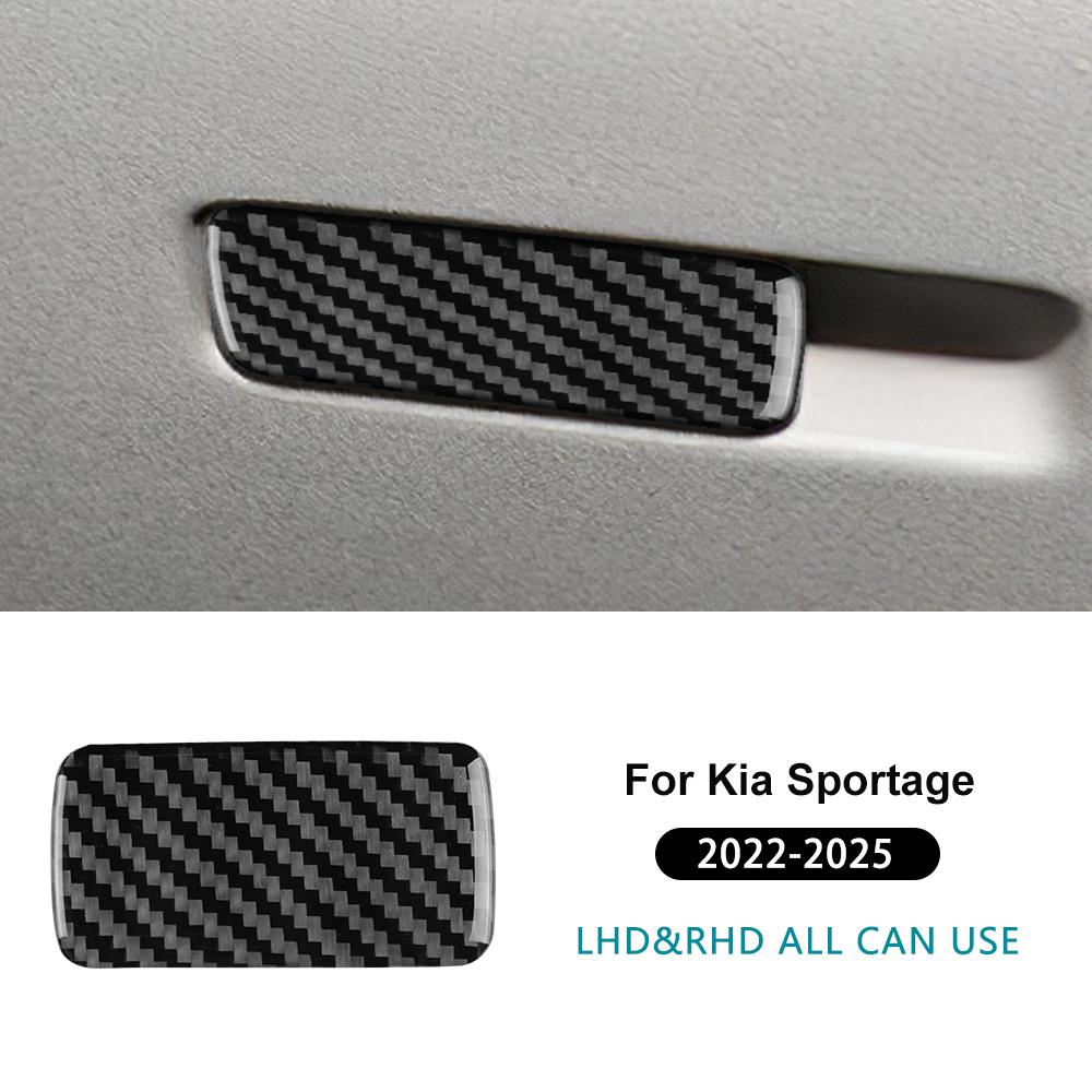 Real Soft Carbon Fiber Sticker For Kia Sportage NQ5 2022 2023 2024 2025 LHD RHD Car Passenger Storage Box Switch Interior Trim. Black Carbon