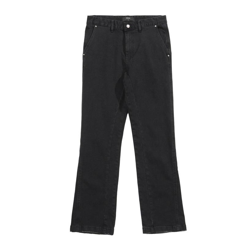 American Street Black Jeans Men's Spring and Autumn High Street Casual Straight-flare Pants