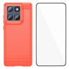 For Motorola Edge 60 Fusion 5G Case with Screen Film WANLONFENG LS Series Big Lens Hole Brushed Texture TPU Phone Cover