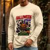 Men's Halloween Long Sleeve Neck Casual T-Shirt for Holiday Party