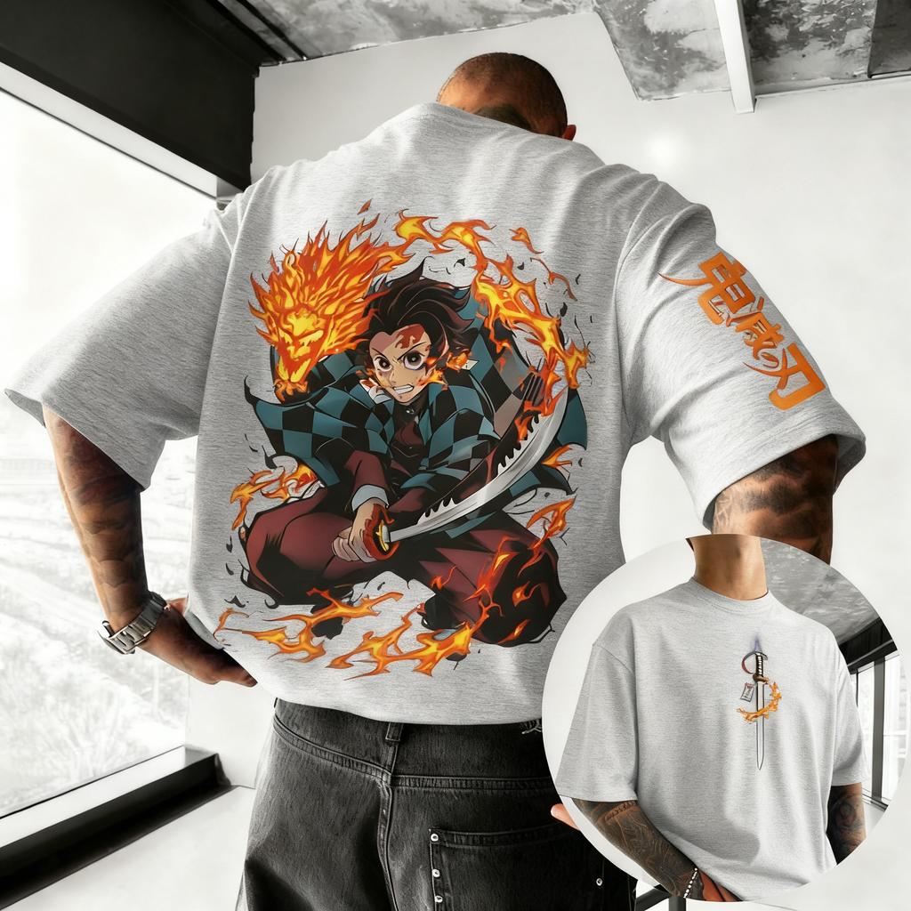 Demon Slayer Anime Printed Charcoal Jiro SpringSummer New Y2K Super Style Mens and Womens Streetwear