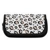 Pencil Pouch 300D Polyester Double Layer Metal Zipper with Two Compartments for Pens Ruler Scissors Earphones for Daily School Use