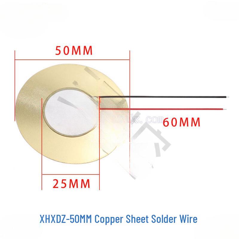 Piezoelectric Ceramic Buzzer with Aluminum Solder & Copper Lead, Diameter Options: 12/15/18/20/27/35/50MM