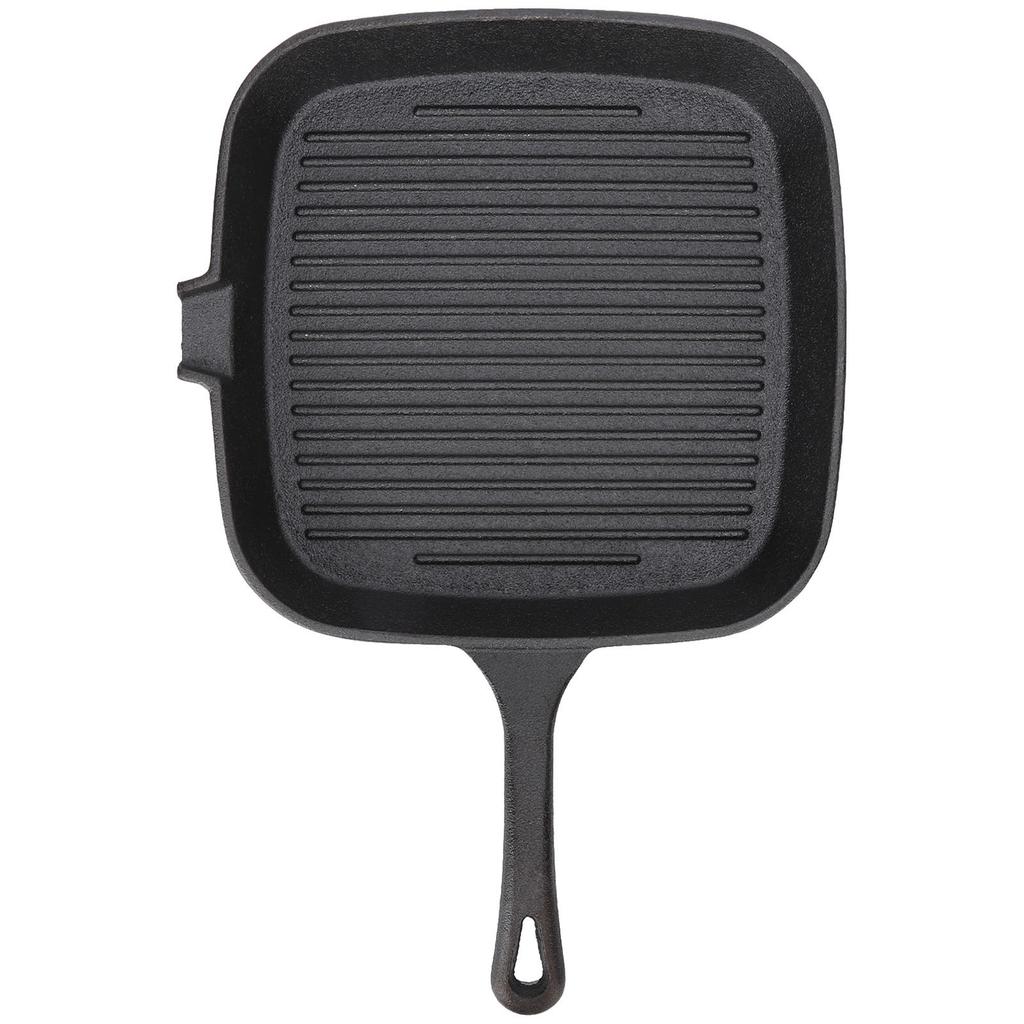 Grill Pan Nonstick Design Heat Resistant Handle Fast Heat Conduction Iron Stripe Frying Steak Skillet for Home Kitchen