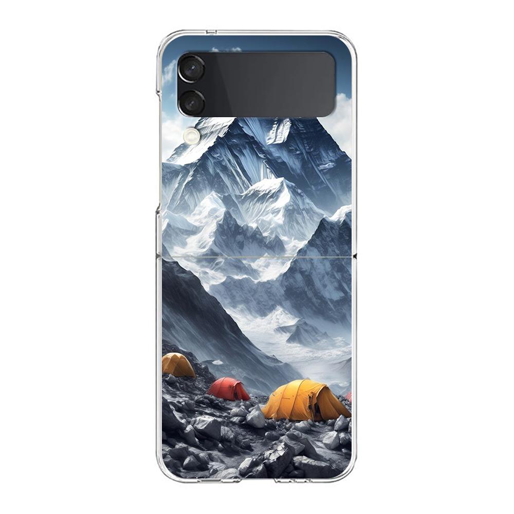 

Everest mountain world first Phone Case For Samsung Galaxy Z Flip 3 4 5 Hard Folding Clear PC For Samsung Z Flip 6 Back Cover Samsung Z Flip