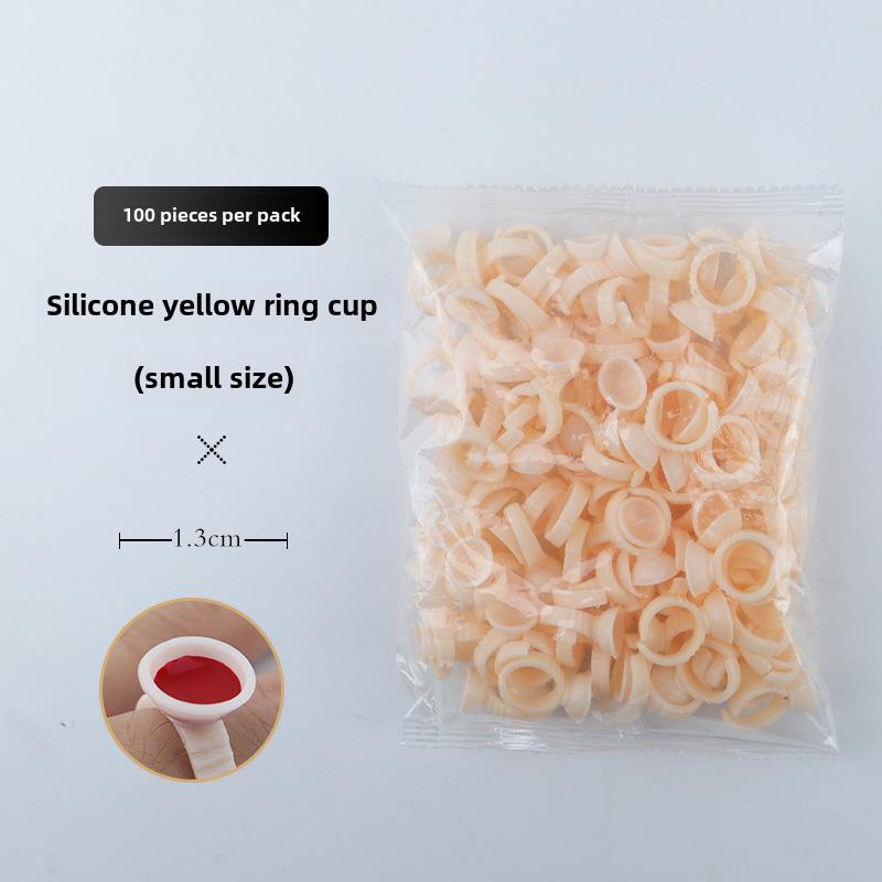 Large Semi-Permanent Tattoo Ring Cups & Eyelash Grafting Tool Set
