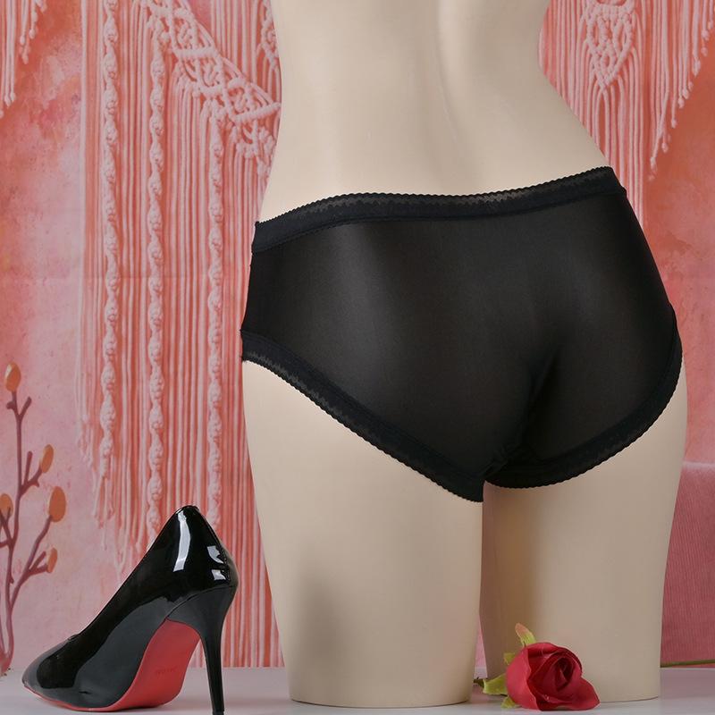 Mutandine da Donna in Pizzo Glitterato di Seta Antibatteriche - Elastiche, Traspiranti, Morbide, Modello Boxer