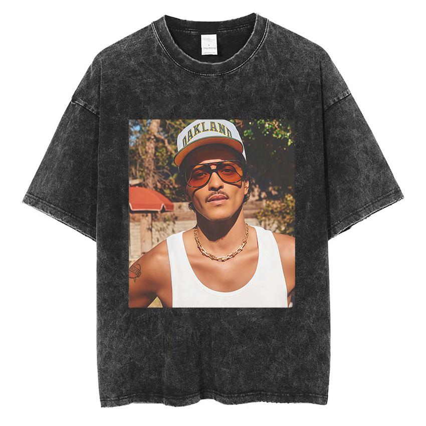 Bruno Mars The Romantic Tour 2026 Vintage Πλυμένα Μπλουζάκια Ανδρικά Γυναικεία Punk Γοτθική Μόδα Βαμβακερό Κοντομάνικο TShirt Streetwear