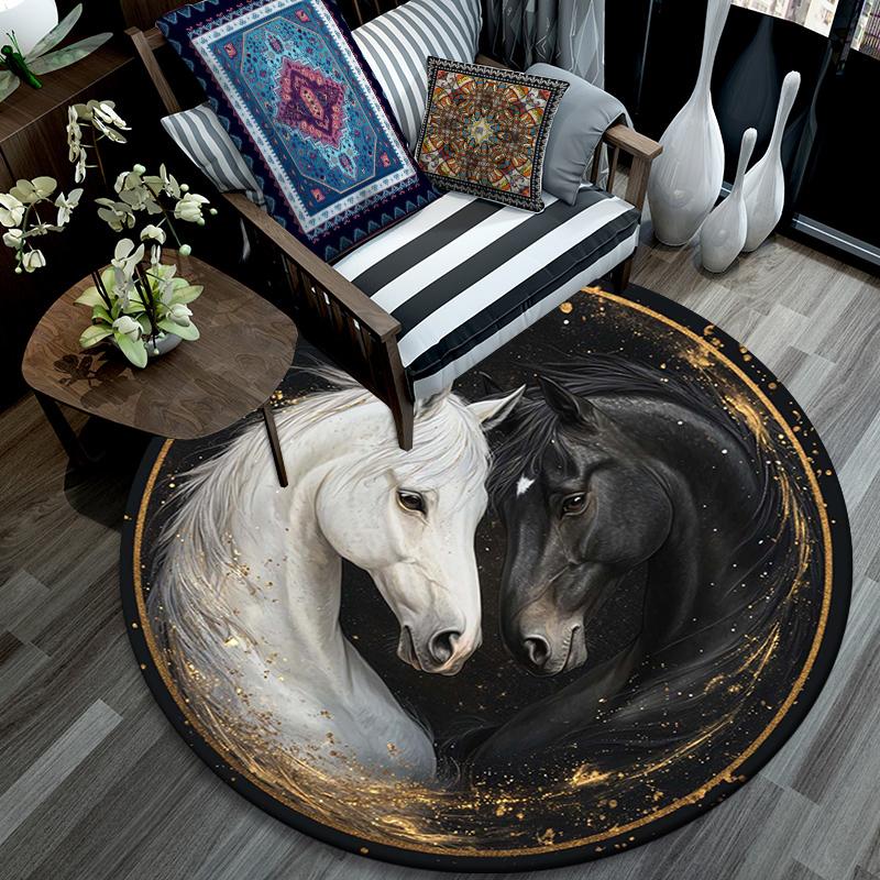 Cartoon Print Round Area Rug,Carpet Rug for Living Room Bedroom Sofa Playroom Decor,Non-slip Floor Mat