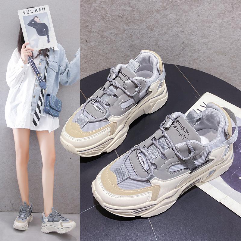 Dad shoes ins women's shoes new spring and autumn super fire versatile inner height increase leisure sports