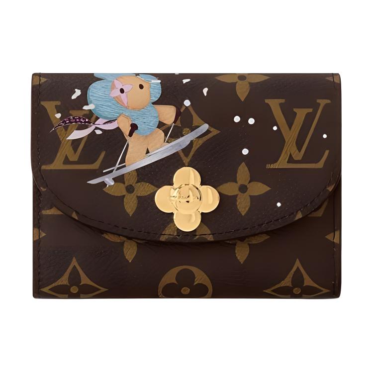 

Louis Vuitton Rosalie Letter Logo Snap Closure Leather Wallet Women wallet Brown Light-Blue M12239 Basic Set (Bag+Dust Bag)