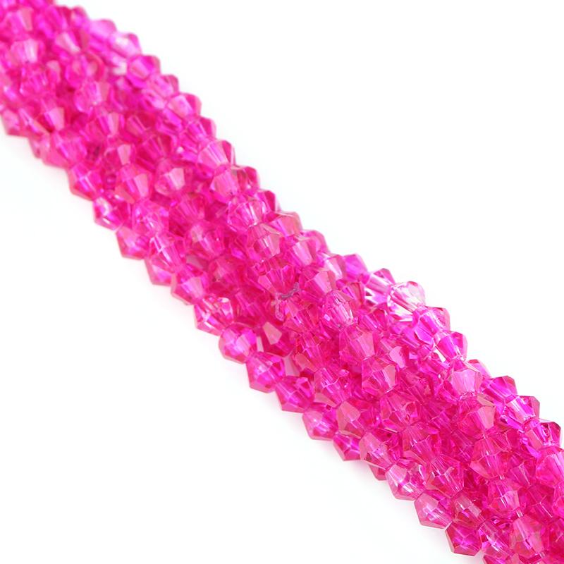 Apx 95pcs/Strand 4mm Shiny Crystal Beads Bicone Beads Faceted Glass Beads Loose Spacer Beads for Bracelet DIY Jewelry Making