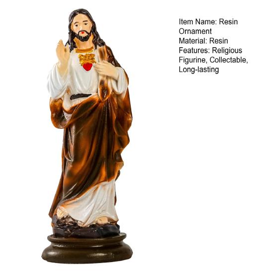 St Joseph Figurine Resin Catholic Religious Figure Sculpture Collectible Saint Joseph Statue for Christmas Festival Decor Desk Mantel Display