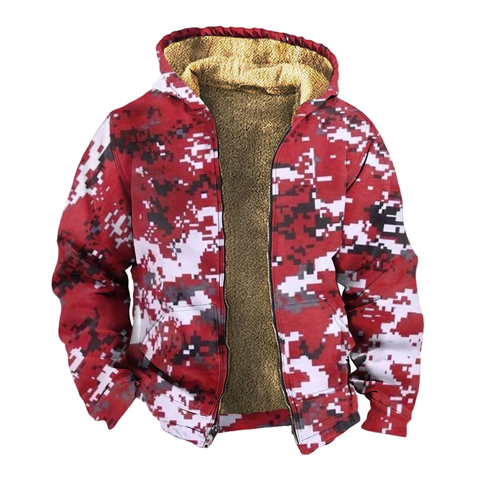 

Мужская утолщенная куртка на пуговицах с двойным карманом и карманной вставкой, хлопковая куртка XXL красный