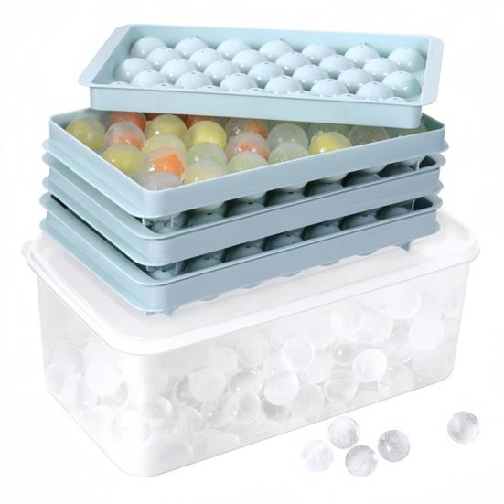 Ice Cube Mold with Lid Shovel And Container Round Ice Cube