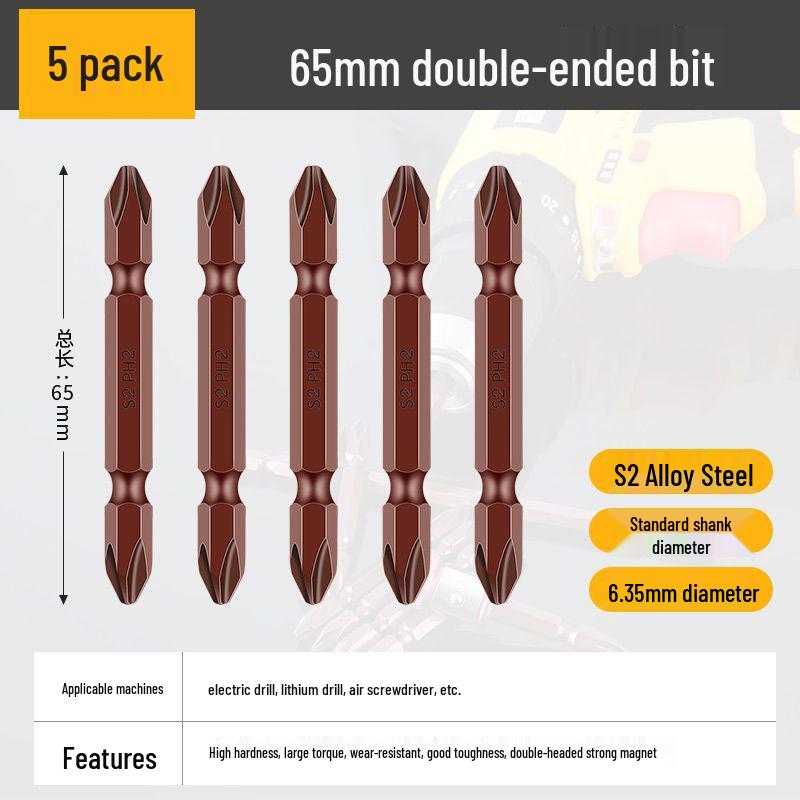 Industrial-Grade Magnetic Phillips Screwdriver Bit Set - Super Hard for Electric Screwdrivers and Hand Drills