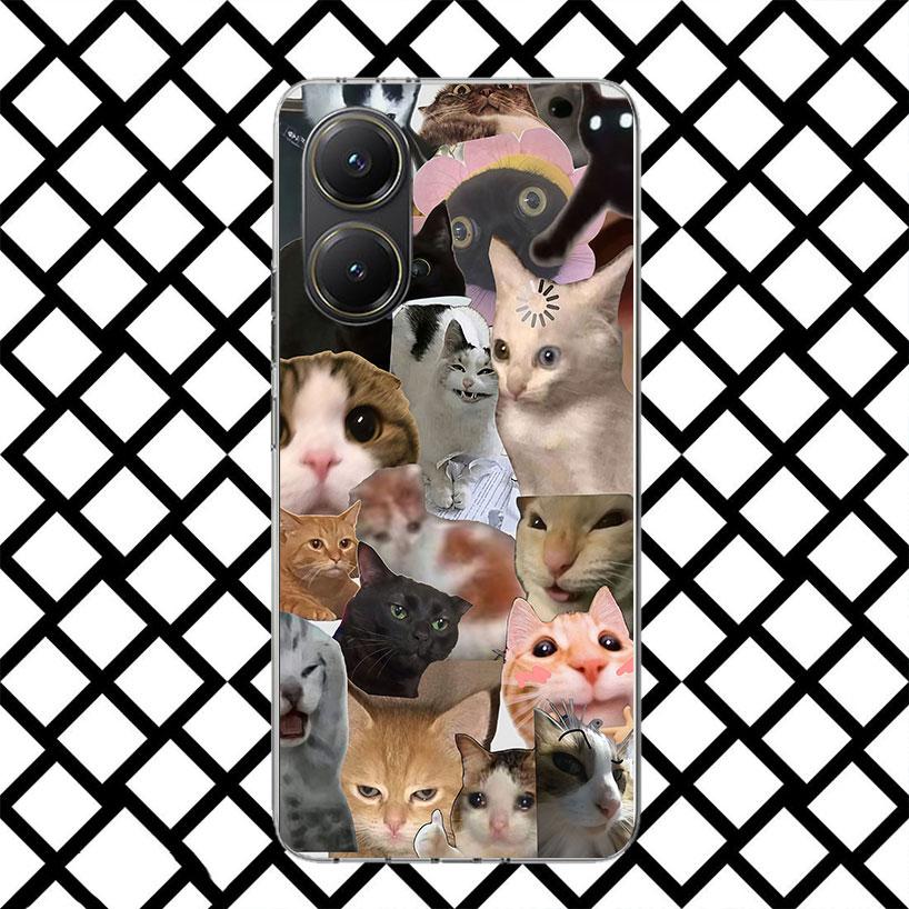 Crying Cat Memes Phone Case for Xiaomi Poco F7 Ultra X7 X6 X5 Pro X4 Gt M8 M7 Redmi 15 15C 13 13C 12 12C Soft Cover Fundas Poco
