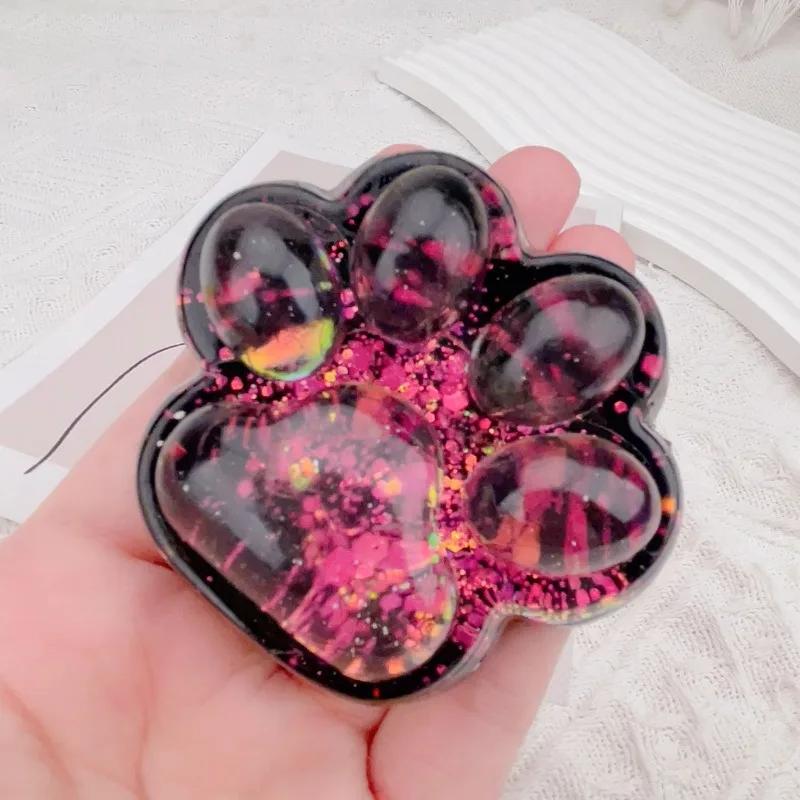 1 Creative Design Kitten Paw Squeeze Toy Feeling Dark Starry Sky Series Stress Relieving Squeeze Toys Stress Reliever Toys