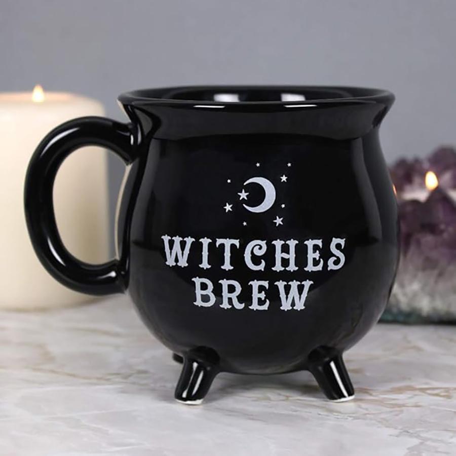 

12 oz Coffee Mug Witches Brew Pattern Mug Black Ceramic Beverage Mugs Ceramic Spooky Witch Coffee Cup for Halloween Birthday 350ml чёрный