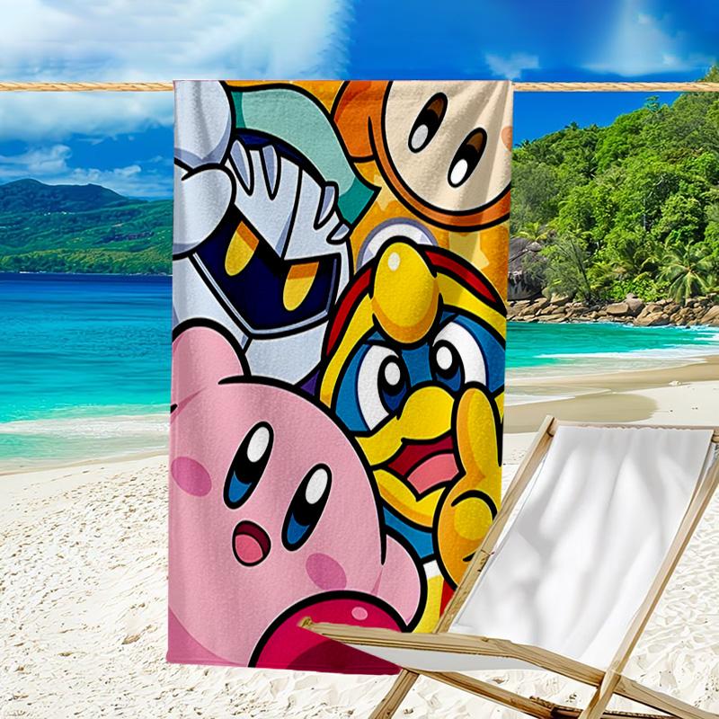 1pc Kirby2 Beach Towel, Beach and Seaside Swimming Pool Equipment, Fashion Pattern, Rectangular, Travel Essentials