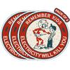 Electric Shock Danger Warning: 'Electricity Can Kill You' Vinyl Sticker for Kids
