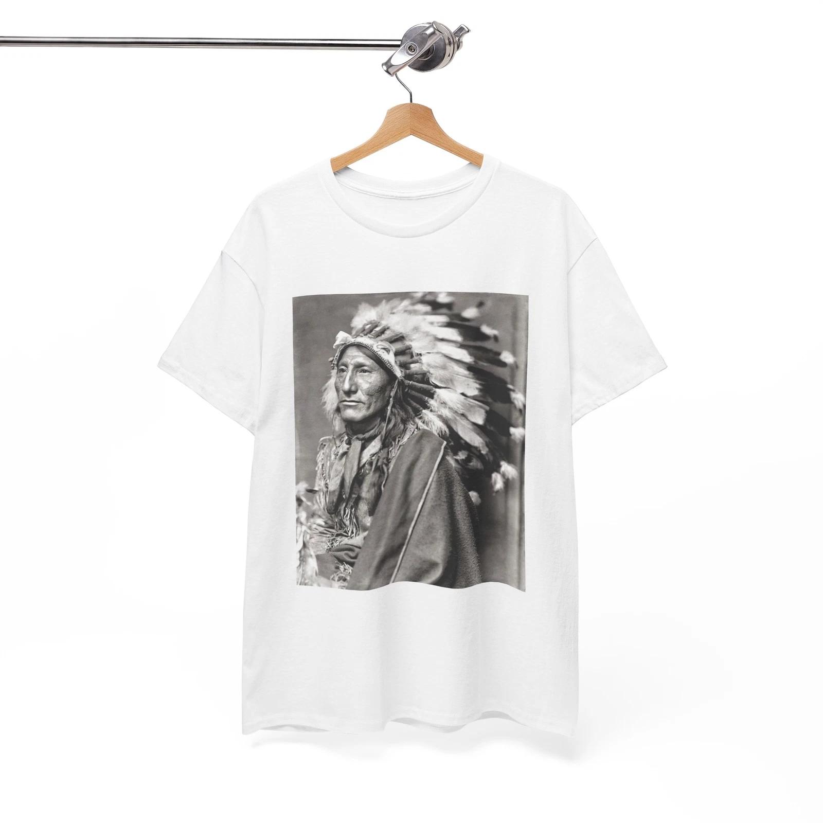 Native American Sitting Bull Indian Tshirt Pride New Unisex Heavy Cotton Tee S