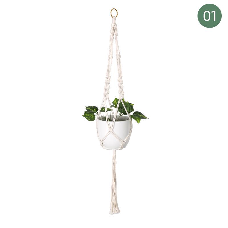 Creative Woven Cotton Plant Hanging Basket Set