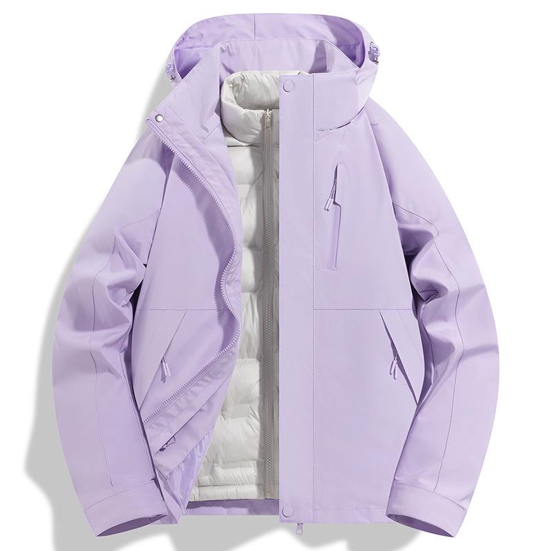 Men's Autumn/Winter Windproof 3-in-1 Down Jacket - Warm, Velvet-Lined Sports Coat
