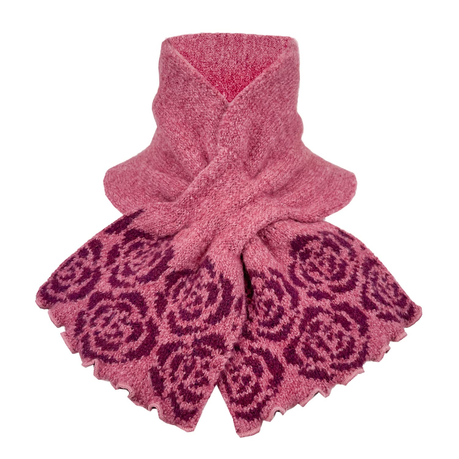 

TERAICHI Neck Insert Neck Petite Scarf with Rose Mini Scarf Warmer, Warmer, Scarf, Cross-Shaped Pattern, Scarf, Women s (Pink) розовый
