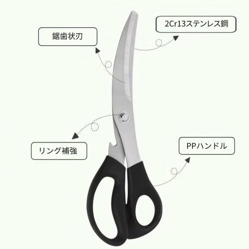 Meltryllis Stainless Steel Kitchen Scissors, Machine Washable, Easy to Clean, Non-stick, Sharp and Labor-Saving, Perfect for Home Barbecues, Camping,