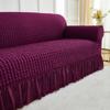 1Pc Seersucker Sofa Slipcover With Skirt Solid Color Bubble Gauze Sofa Couch Cover Dustproof Furniture Protector For Living Room