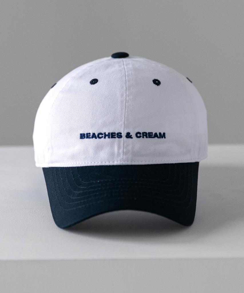 Bichiseuaenkeulim Small Logo Two-Tone Ball Cap-White(Navy)
