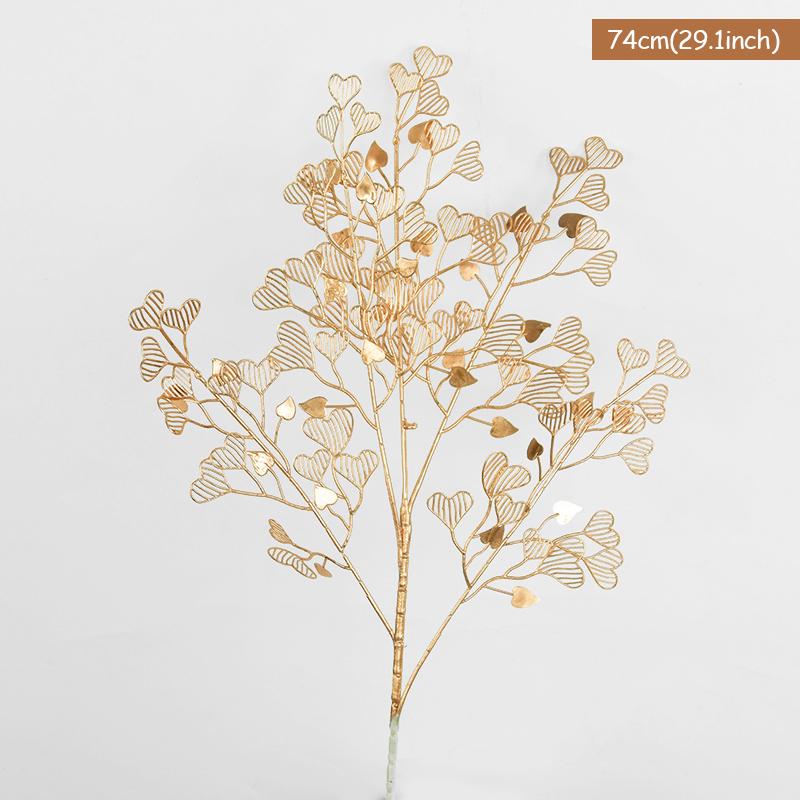 Golden Artificial Plants Eucalyptus Maple Leaf 2024 Christmas Decoration For Home Living Room Wedding Party Flower Arrangement