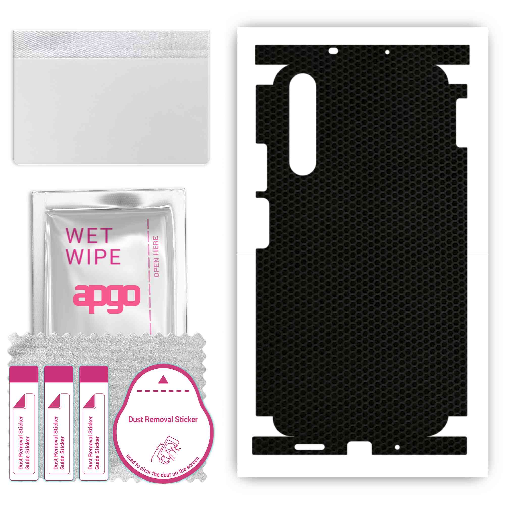 

apgo Protective Skin Sticker for the back+sides compatible with Honor 20S, Full Wrap Film, Foil, Vinyl - Pattern Matrix