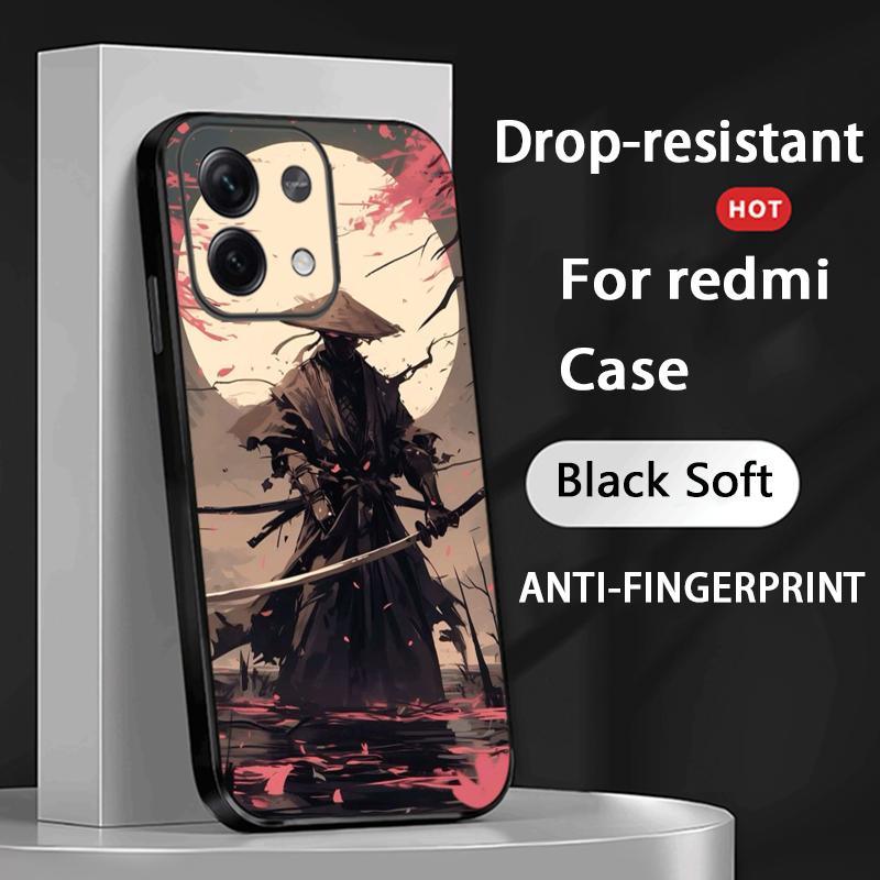 

Fantasma cool japan samurai painting Phone Case For Redmi Note 14 13 12 11 Pro Plus S 5G 14C A3 Soft Black Phone Cover Redmi Note 13 5G