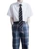 QOOLY High School Boy Cosplay Includes Uniform School and Perfect for Halloween and School Size XL 3-Piece Set, Skirt, Uniform, Tie, Festivals, Grey,