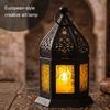 Metal Decorative Lanterns Hollowed-Out Design Vintage Candle Lanterns with Top Hanging Ring for Patio&Porch&Ramadan&Home Decor