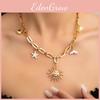 Collier Plage d'Été Avec Coquillage Queue de Poisson et Pendentif Soleil Pour Femmes