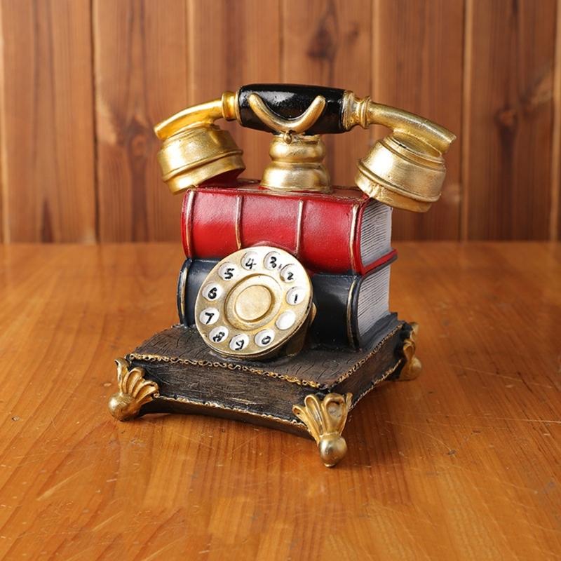 Vintage Europäische Telefonrepliken Schreibtischdekorationen Antike Wählscheiben Telefonmodell für Zuhause Büro Bücherregale Ornament