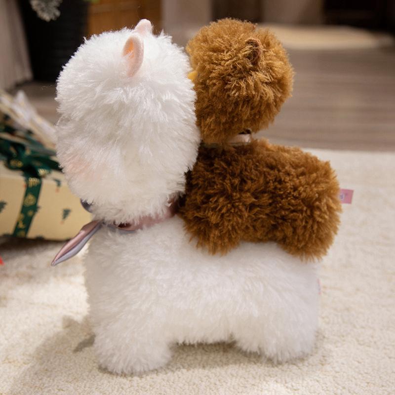 Lucky Alpaca Soft Stuffed Plush Playthings Bow Tie Kawaii Alpaca Plushies Animal Doll Kids Infant Gifts Hugging Pillow Sofa Cushion