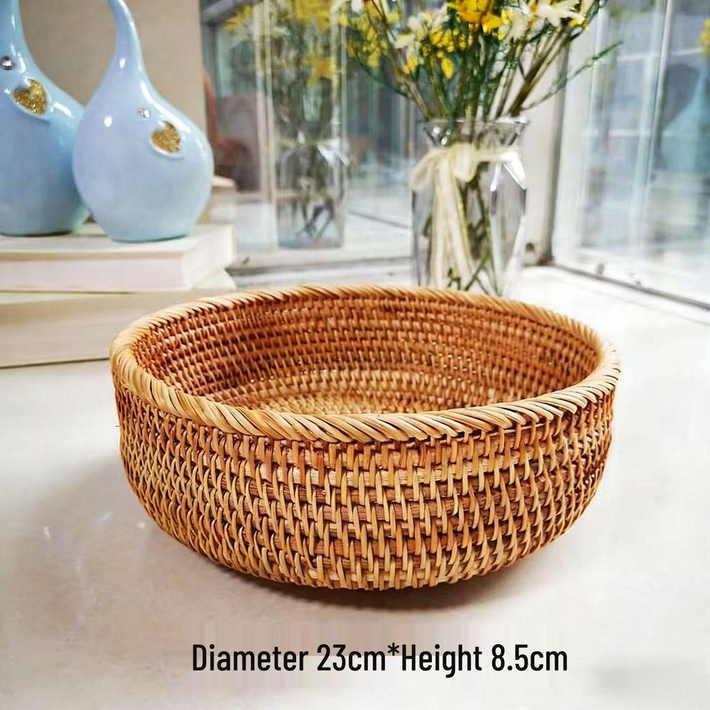 Hand-Woven Autumn Vine Snack Basket for Living Room or Table