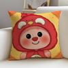 Silly LloopyS Cushion Cover Breathable and skinfriendly linen pillowcase square removable and washable cushion