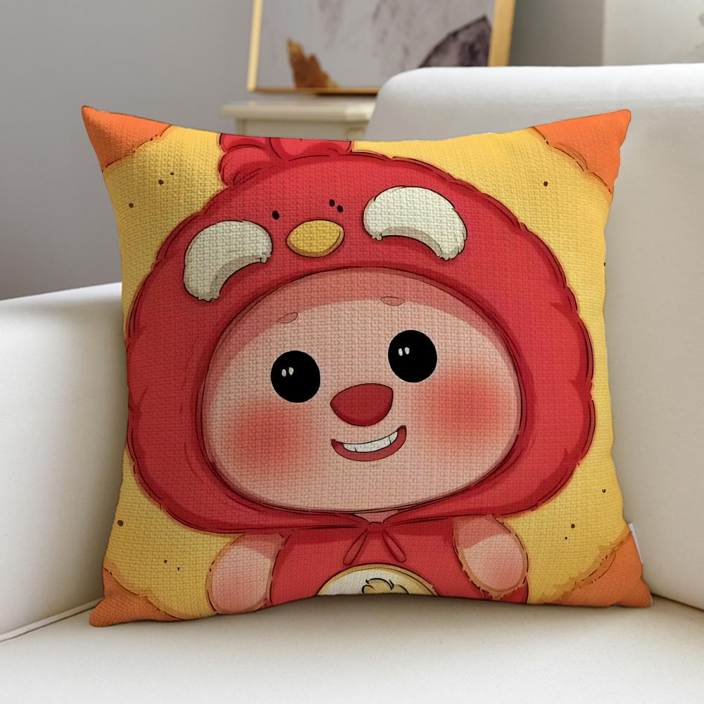 Silly LloopyS Cushion Cover Breathable and skinfriendly linen pillowcase square removable and washable cushion