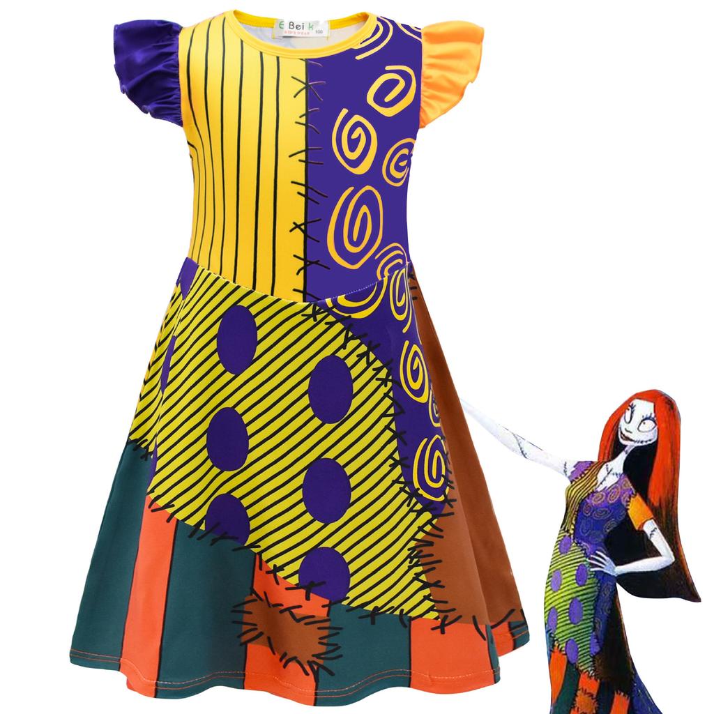 Christmas Eve Horror Sally Girl Dress, Halloween Children'S Skirt + Bag 82151