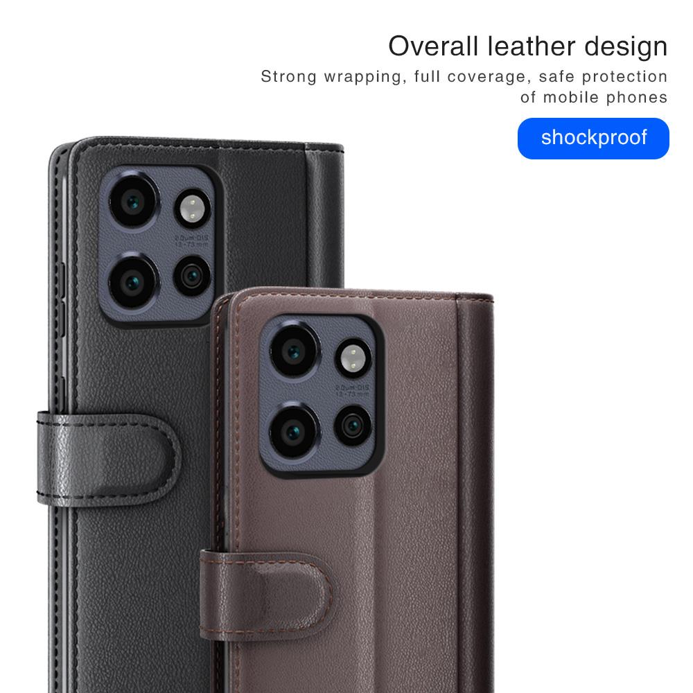 Pro Motorola Edge 50 Neo 5G/Moto S50 5G/Thinkphone 25 5G Pouzdro Pravý Štípaný Kožený Kryt na Telefon s Peněženkou Stojánkem